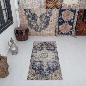 Natural Runner Rug, Kitchen Rug, 3x6 Runner Rug, Turkish Runner, Vintage Runner,Runner Rug,Anatolian Runner,Oushak Runner,Hallway Rug,26541