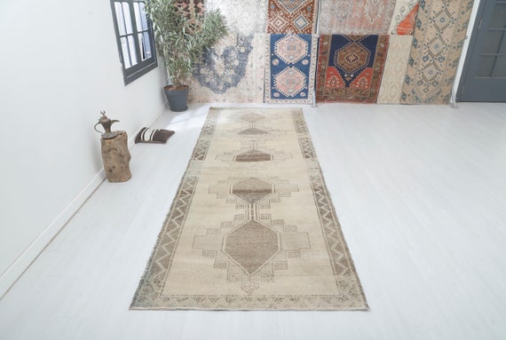 4x13 ヴィンテージ トルコウール ランナーラグ：ウシャックスタイル