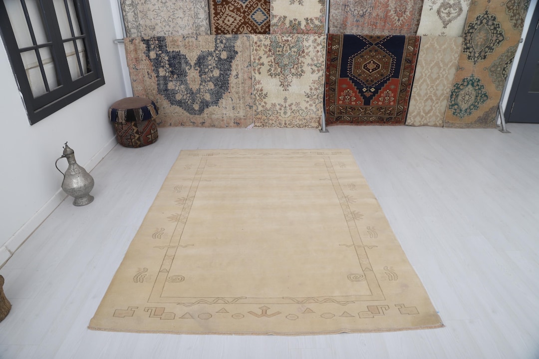 6x7 Rug 6x7 Vintage Anatolian Wool Rug, Handmade Turkish Area Rug - Etsy