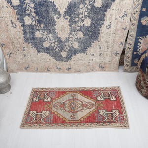 2x3 Mini Rug, Vintage Small Rug,2x3 Oushak Small Rug, Natural Small Rug, Small Rug, 2x3 Wool Rug, Turkish Small Rug, Anatolian Mini Rug,1507