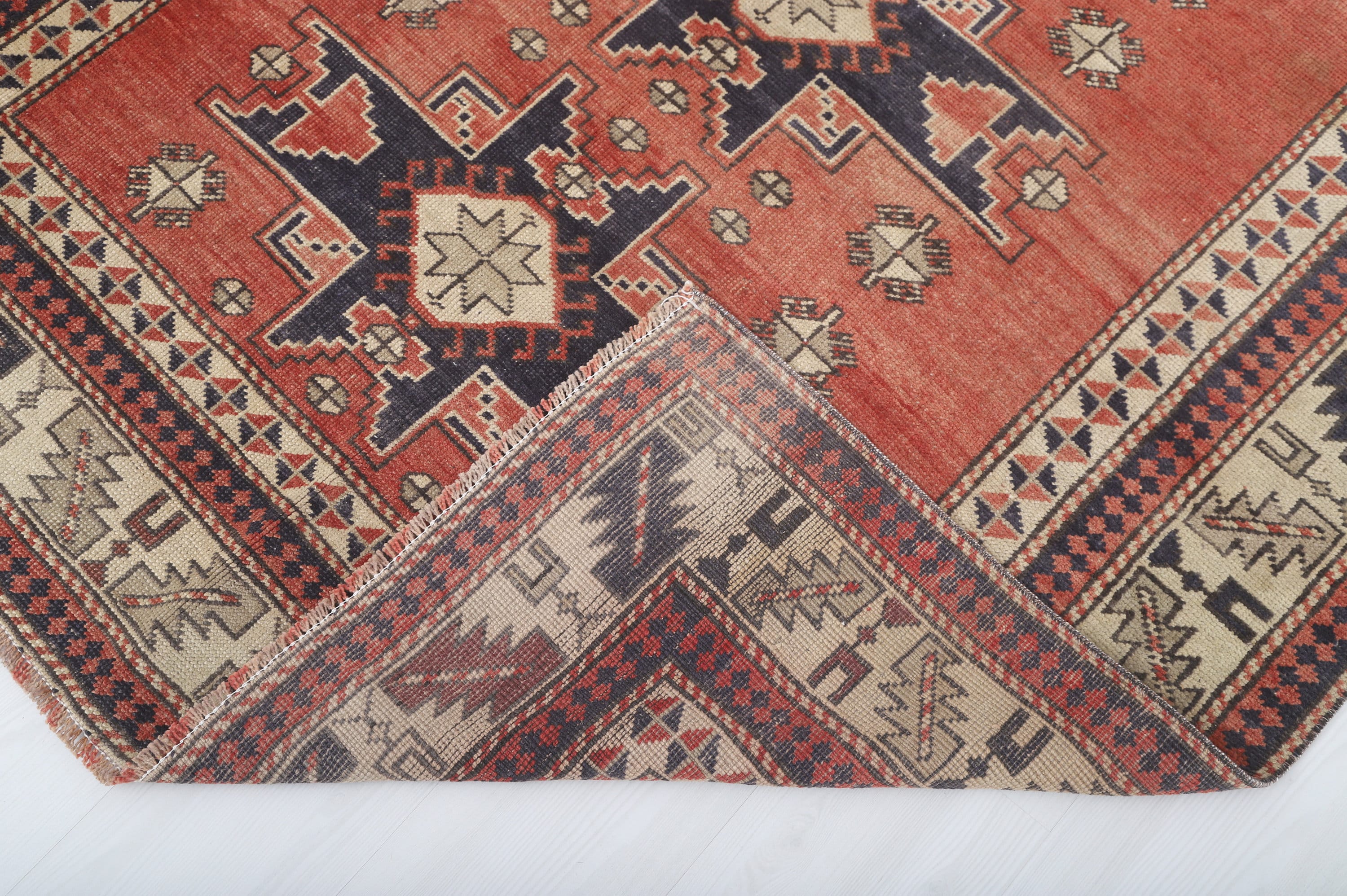 5x10 Handmade Rug, Muted Vintage Rug, Bedroom Rug, Turkish