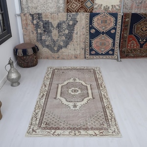 Turkish Rug 4x7, Vintage Rug 4x7, Anatolian Rug, 4x7 Soft Rug,Turkish Vintage Rug Oushak Rug,Handmade Rug,Wool Rug,Vintage Turkish Rug,26933