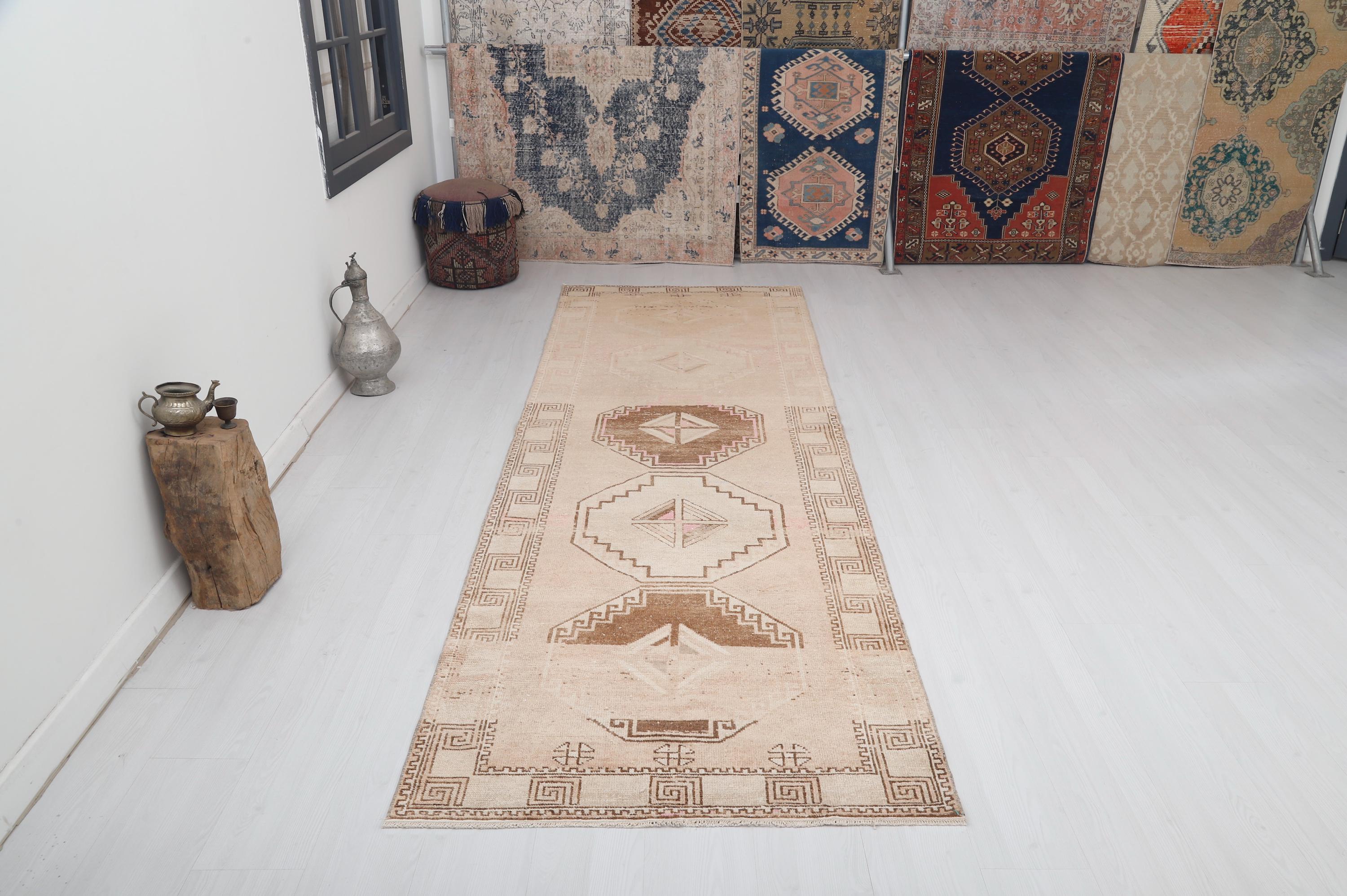 4x12 Vintage Oushak Runner Rug: Turkish Wool & Cotton - Etsy