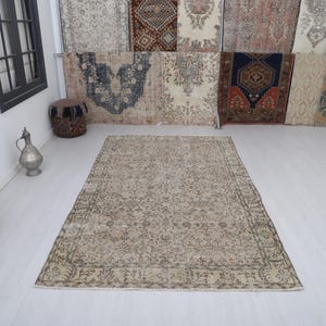 Handmade Wool Anatolian Rug 5x9, Vintage Oushak Style