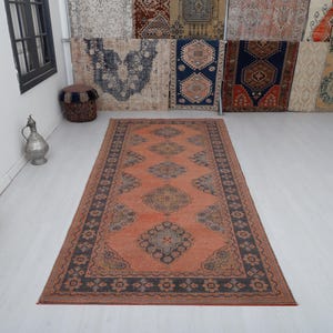 5x11 Vintage Rug,5x11 Area Rug,Handmade Rug,Turkish Rug,Neutral Rug,Antique Rug,Wool Rug,Oushak Rug,Bohemian Rug,Boho Rug,Anatolian Rug,4643