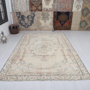 7x11 Rug, Natural Rug, Antique Rug, Vintage Rug, Neutral Rug, Anatolian Rug,Turkish Rug,Turkish Oversize Rug,Oversize Rug,Bohemian Rug,31406