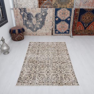 4x6 Area Rug, Bohemian Rug, Anatolian Rug, 4x6 Turkish Rug, Vintage Rug, Oushak Rug, Handmade Rug, Natural Rug, Muted Rug,Pastel Rug,26247