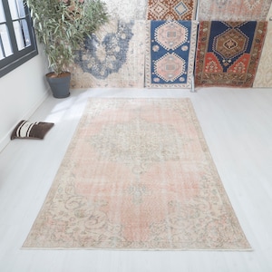 5x9 Vintage Turkish Wool Rug: Handmade Anatolian Area Rug