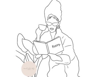 Black Woman Coloring Etsy