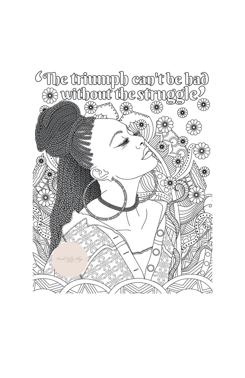 Adult Coloring Pages (instant Download), Beautiful Black Woman ...