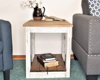 Farmhouse Side Table Etsy