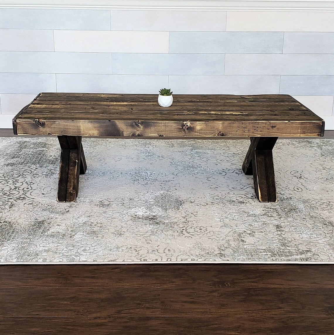 Rustic Coffee Table with X legs Farmhouse Coffee Table Etsy