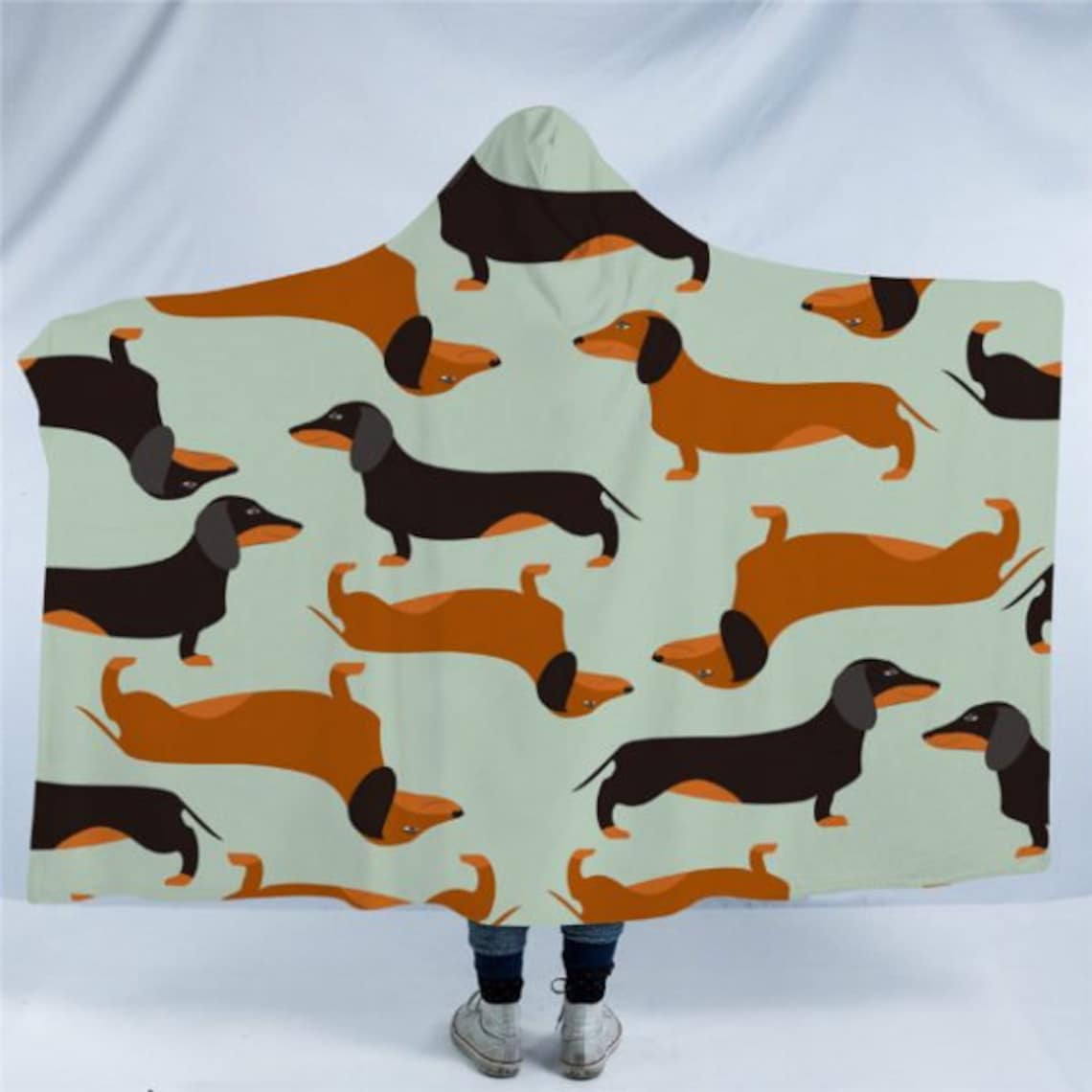Sausage Dog Dachshund Hooded Blanket 2 Fleece Fabric Etsy