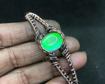 Schöne Kupfer Manschette Armband - Kupfer Draht gewickelt Doublette Armband - Verstellbares Armband - Edelstein Manschette Armband - Handgemachter Schmuck