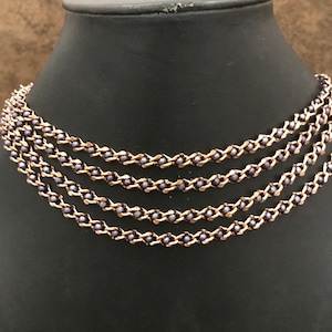 Beaded Copper Chain Necklace: Oxidized & Polished, 18-28 Inch