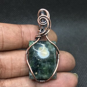 Ocean Jasper Pendant - Jasper Copper Pendant - Copper Wire Wrapped Gemstone Jewelry - Handmade Jewelry  - Unisex Necklace - Unique Gift