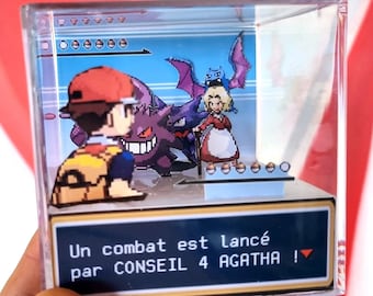 Pokemon Agatha Council of 4 - 3D Cube Diorama - Handmade - Etsy Pokemon Agatha Council of 4 - 3D Cube Diorama - Handmade - Etsy