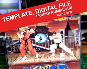 SJABLOON - Street Fighter 2 - SuperNes editie - SNES - SF2 - Diorama Cube 3D - Digitaal bestand - digitaal bestand
