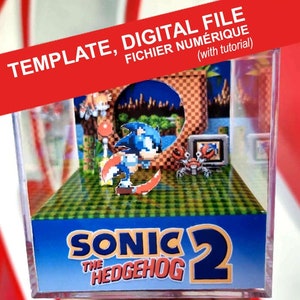 TEMPLATE - Sonic the Hedgehog - Megadrive - 3D Diorama Cube - Digital File - digital file