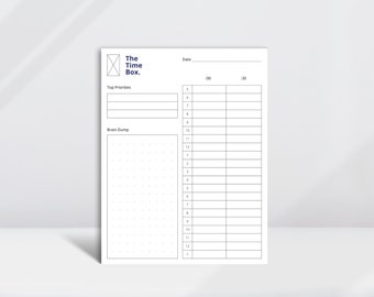 Time Box Planner, To-Do List, A4 & Letter Printable PDF