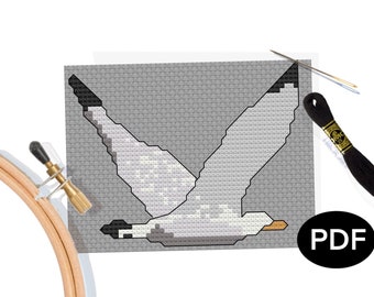 Cross Stitch Pattern PDF - Sea Gull - Original Art - Printable - Instant Download - Pattern Keeper Compatible