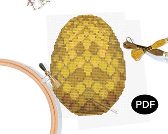 Golden Dragon Egg Cross Stitch Pattern: Fantasy Art (PDF Pattern)
