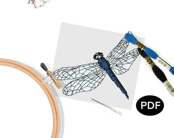 Dragonfly II - Cross Stitch Pattern PDF - Original Art - Printable - Instant Download - Pattern Keeper Compatible