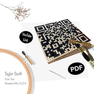 Taylor Swift Eras Tour QR Code Cross Stitch Pattern (PDF)