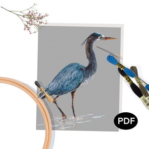 Great Blue Heron Color Symbols Charts Counted Cross Stitch Patterns Great Blue Heron Color Symbols Charts Counted Cross Stitch Patterns