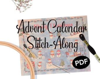 Frosty the Snowman Advent Calendar Cross Stitch / Embroidery Pattern (PDF)
