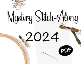 Mystery Stitch Along (SAL) Cross Stitch - 2024 - PDF Download - Stitching Challenge for 10 months - puzzle format