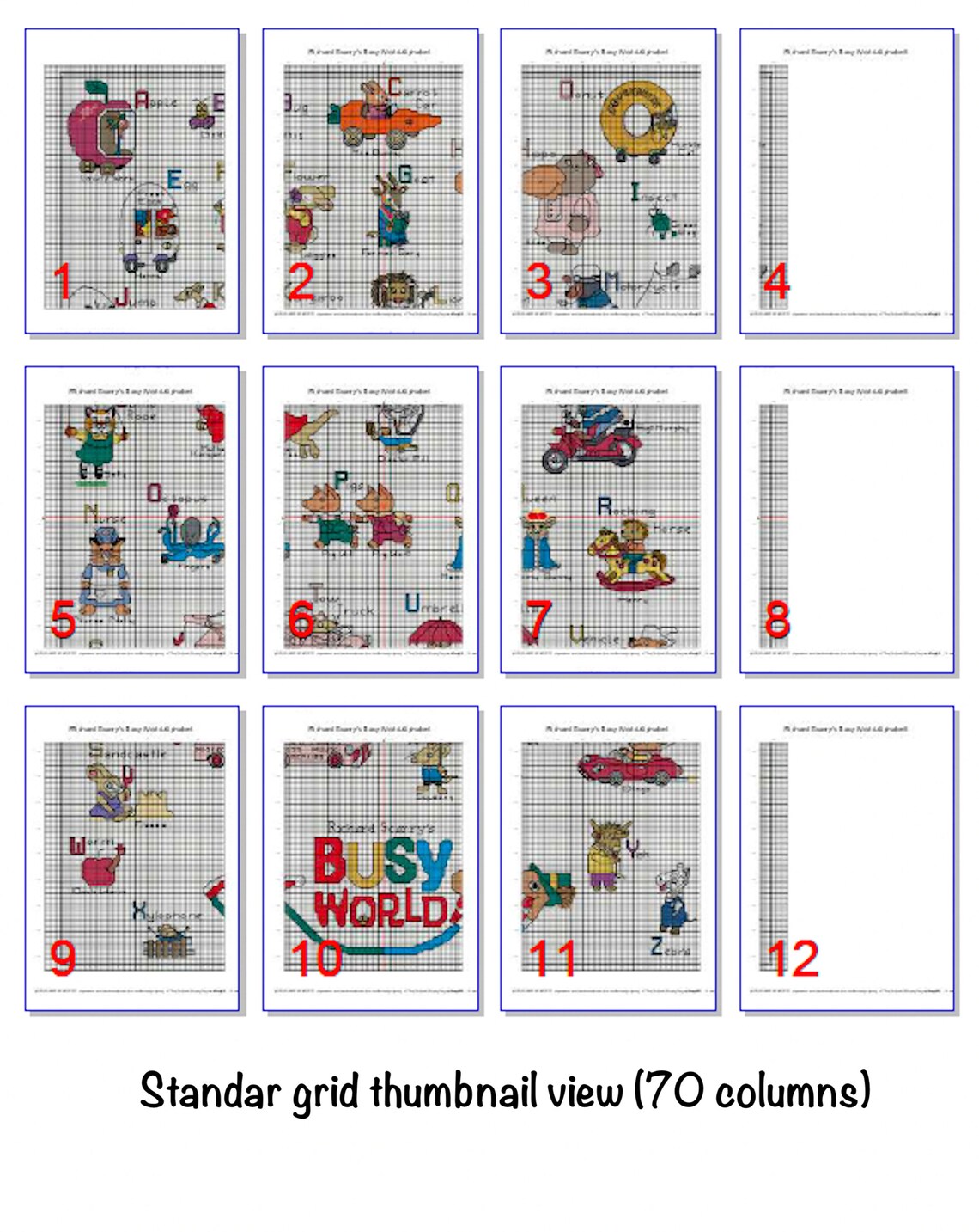 Whimsical Alphabet Cross Stitch Pattern Richard Scarry's - Etsy