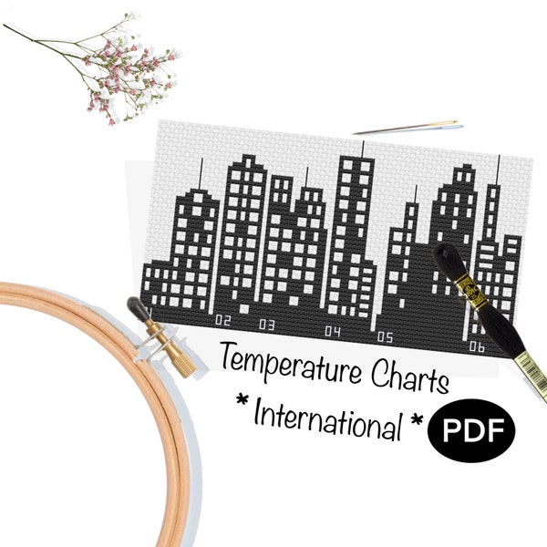 Temperature Tree Cross Stitch - Etsy