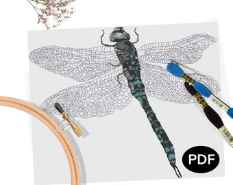 Dragonfly - Cross Stitch Pattern PDF - Original Art - Printable - Instant Download - Pattern Keeper Compatible