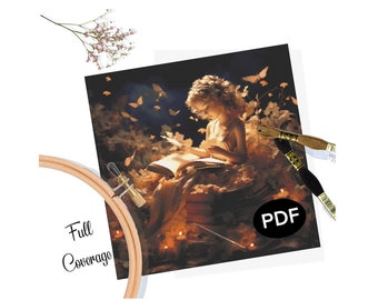 Fairy Reading Cross Stitch Pattern: Fae Friends, Butterfly (PDF Pattern)