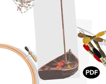 Sailboat - Cross Stitch Pattern PDF - Original Art - Printable - Instant Download - Pattern Keeper Compatible