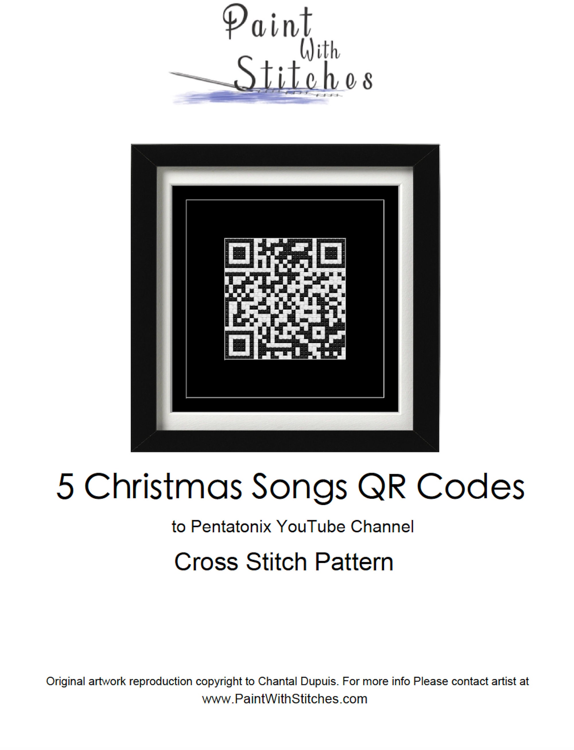 Christmas Songs QR Codes Cross Stitch Pattern (PDF) - Etsy
