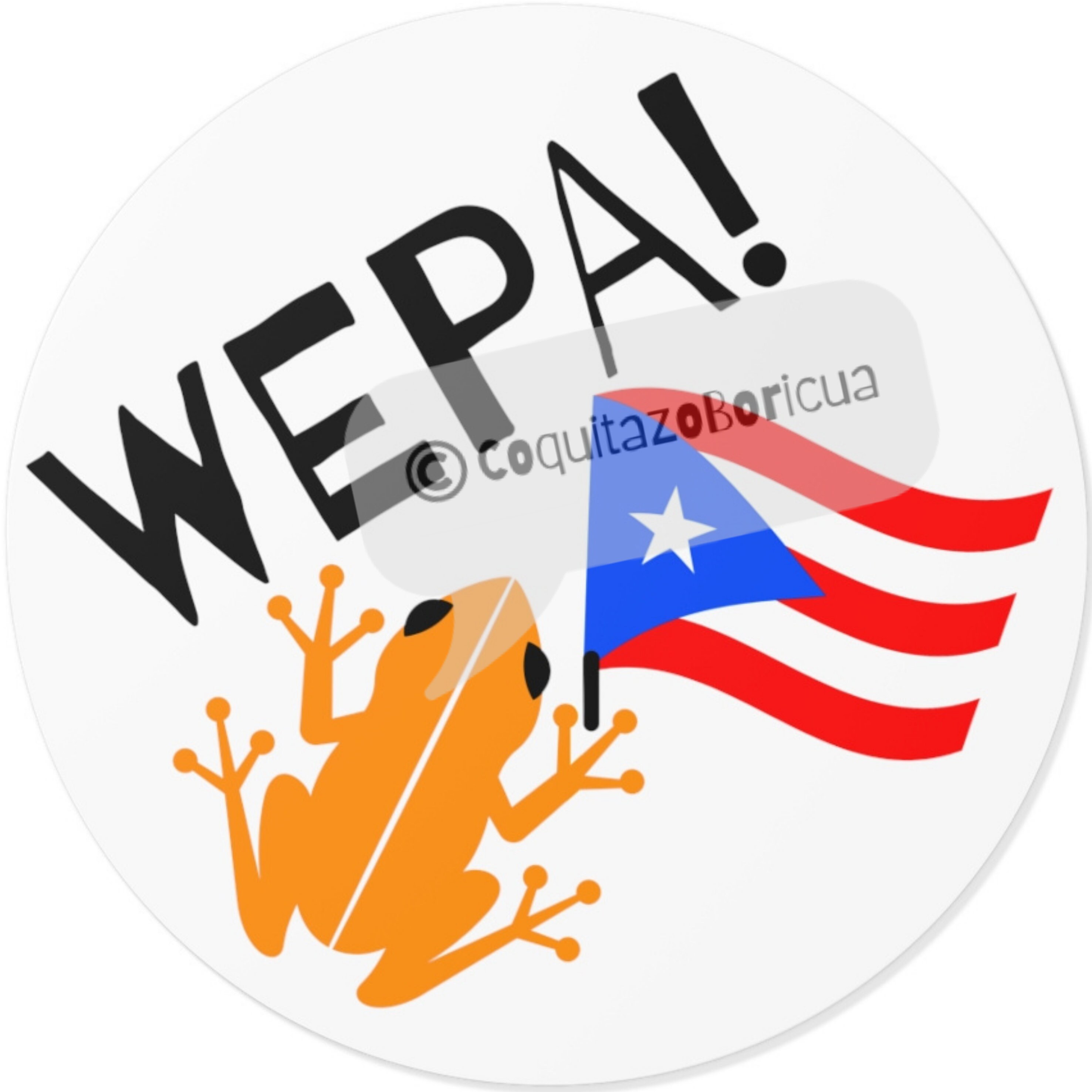 WEPA Coqui Boricua Round Vinyl Sticker - Etsy UK