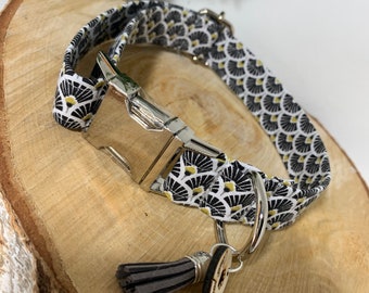 Adjustable collar for dog adjustable fan black gold
