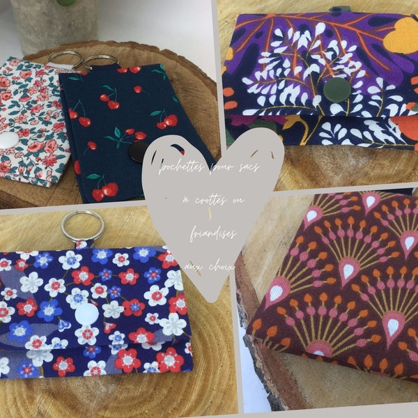 pochette sac a crottes ou friandises pour chien fait main motifs aux choix