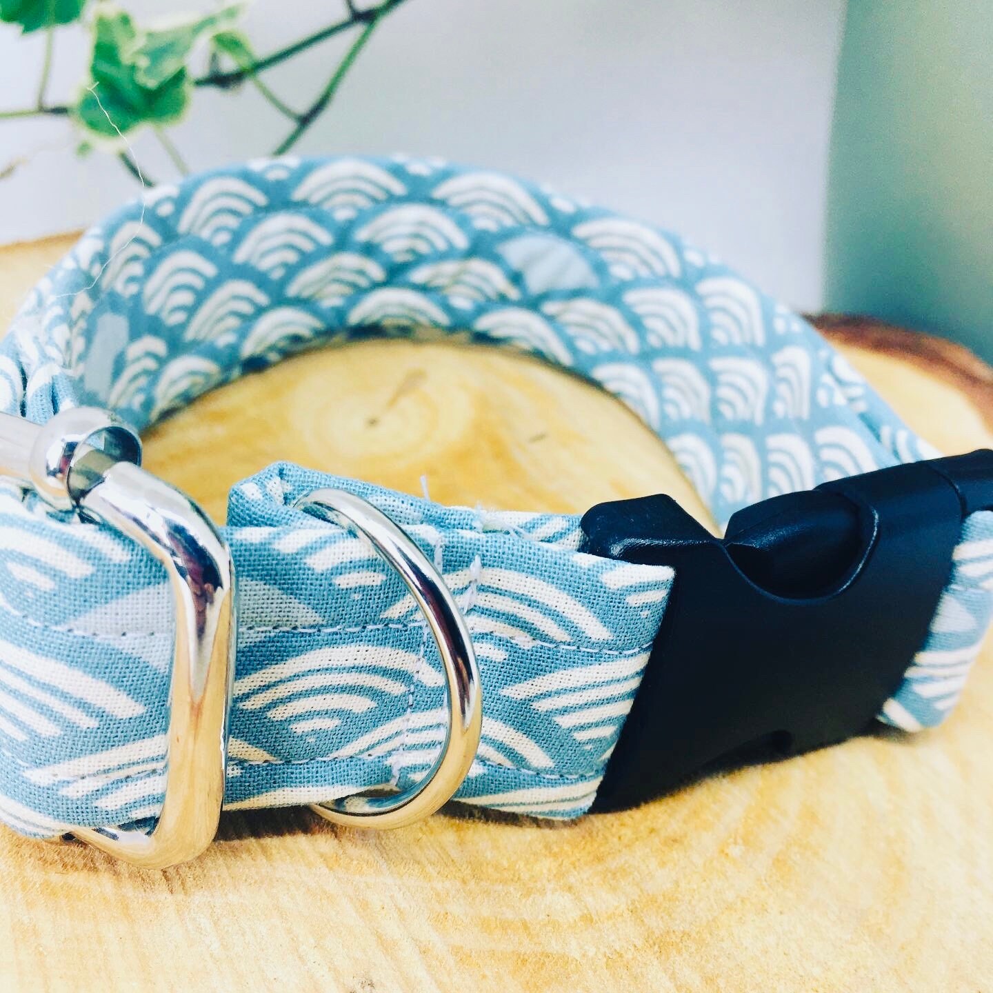 Collier Réglable Pour Chien Paon Bleu