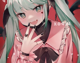 Vampire Miku (Vocaloid) 11"x17" Poster Print
