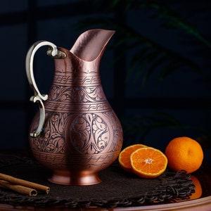 Solid Unlined Copper Water Moscow Mule Pitcher Jug, 70 fl Oz.