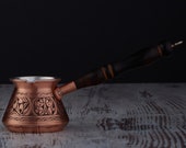 Solid Copper Turkish Greek Arabic Coffee Pot, Stovetop Copper Coffee Pot, Cezve Ibrik Briki