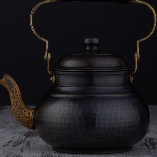 Handmade Copper Tea Kettle Stovetop Teapot Traditional Etsy