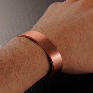 3 mm dikste massief koperen armband - Premium puur Turks koper - 1/8" koperdikte - ongecoat, niet-magnetisch - herfst 2024, uniseks