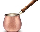 Hammered Solid 1mm Thick Copper 22 Oz Turkish Greek Stovetop Coffee Pot, Cezve Ibrik Briki