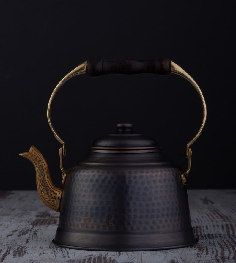 Solid Copper Tea Pot Kettle Stovetop Teapot 1.6quarts Etsy Australia