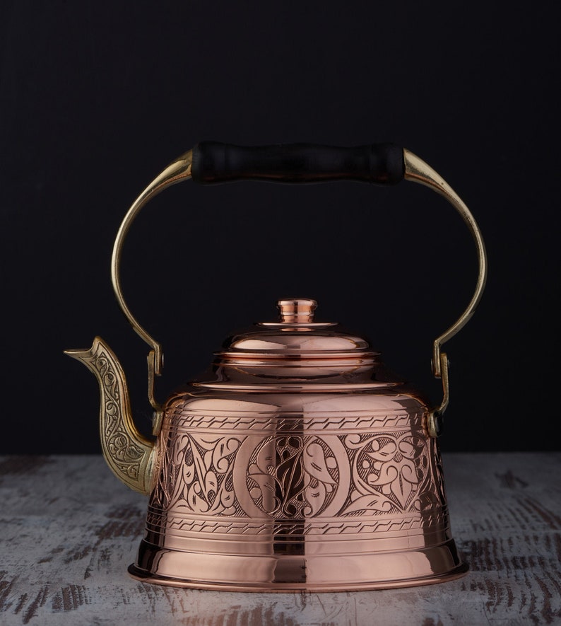 Solid Copper Tea Pot Kettle Stovetop Teapot 1.6quarts Etsy Australia