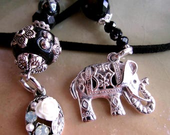Decorated Elephant, Jewelry Box Cluster Bookmark  17.5 inches